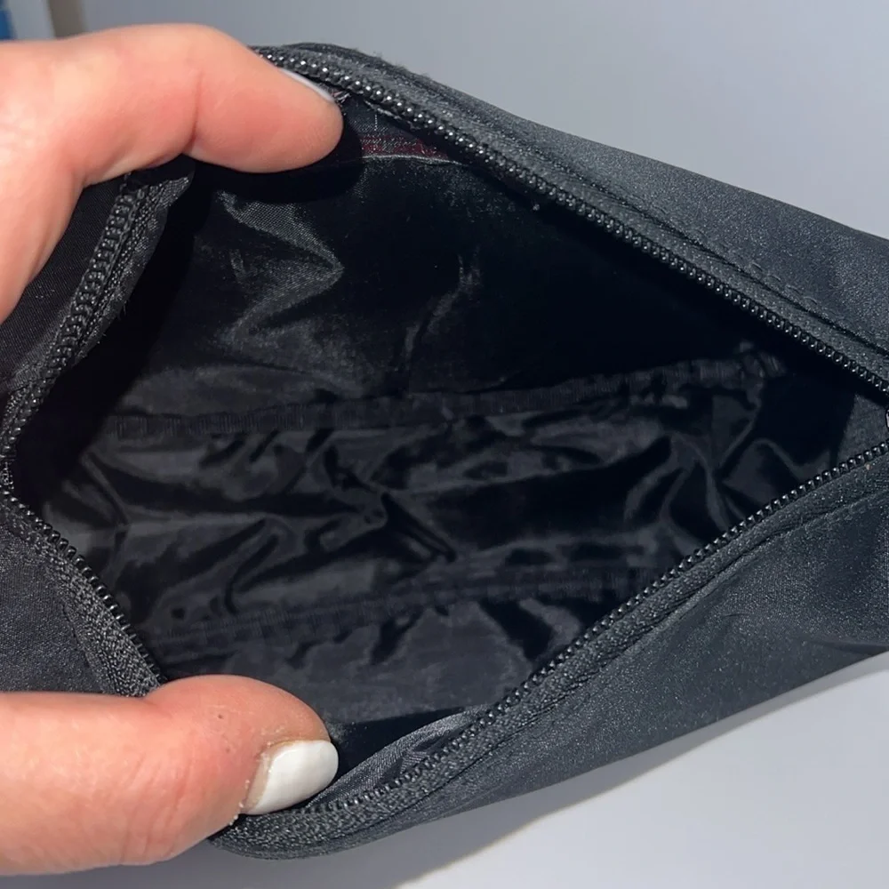 Salvatore Ferragamo Black Nylon Zip Make Up Bag Pouch